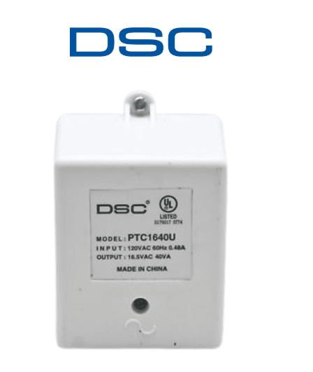 DSC TRANSFORMADOR 16VCA / 40VA #CER FUSIBLE INTERNO PARA PANELES Y MÓDULOS DE NEO, POWER SERIES Y MAXSYS PTC1640U