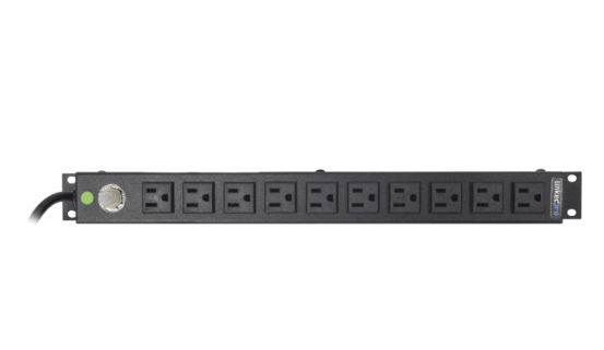 EPCOM TOMACORRIENTE HORIZONTAL (PDU) DE 10 CONTACTOS (NEMA 5-15R) RACK 19&quot; 1UR. VOLTAJE ENTRADA/SALIDA: 120VCA 15A HTCM-1U-10C