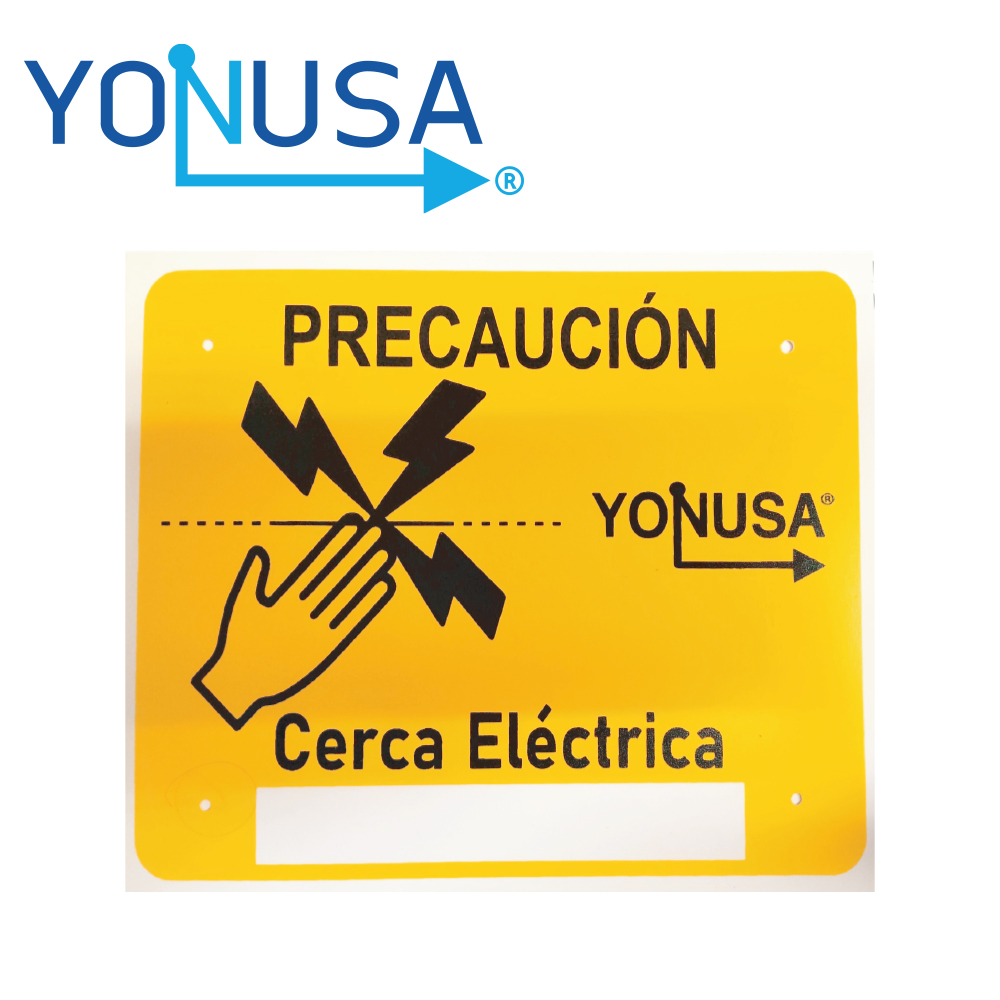 YONUSA LETRERO PRECAUCION CERCA ELECTRICA COLOR AMARILLO