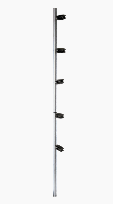 YONUSA POSTE DE ESQUINA 1.2MTS ALUMINIO BLANCO CON 5 AISLADORES