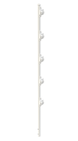 YONUSA POSTE DE PASO 1.2MTS ALUMINIO BLANCO CON 5 AISLADORES