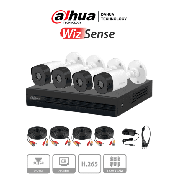 DAHUA KIT 4 CAMARAS 1MP DH-KIT/XVR1B04-B1A11N-0280B