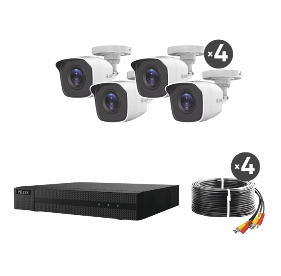 HILOOK KIT 4 CAMARAS 2MP DVR 8 CANALES HL28LQKITS-M(B)
