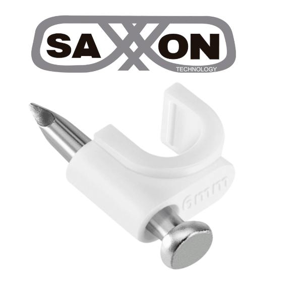 SAXXON BOLSA DE 50 GRAPAS DE PARED/ COLOR BLANCO/DIAMETRO: 6MM / CON CLAVO DE 3/4 PARA CONCRETO DE ALTA RESISTENCIA GRA955B
