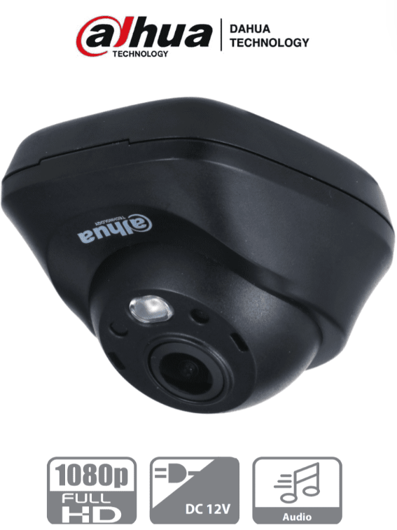 DAHUA CÁMARA MINI DOMO DE 2 MEGAPÍXELES LENTE DE 2.1MM GRAN ANGULAR CON 132 GRADOS DE APERTURA MICRÓFONO INTEGRADO IR DE 3 METROS DH-HAC-HDW3200LN
