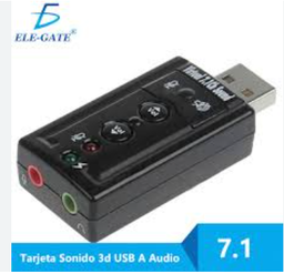 [SOUND.02] ELEGATE ADAPTADOR DE AUDIO 7.1 CANALES USB A 3.5