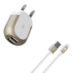 [CL-LP-W2-106-BK] CASELOGIC CARGADOR DUAL USB LIGHTNING 2.4AMP 12W