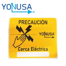 [IE300YON03] YONUSA LETRERO PRECAUCION CERCA ELECTRICA COLOR AMARILLO